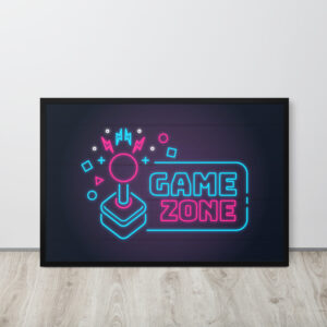 Póster enmarcado Game zone con marco negro