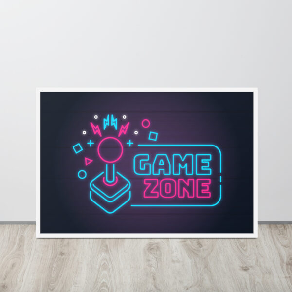 Póster enmarcado Game zone con marco blanco